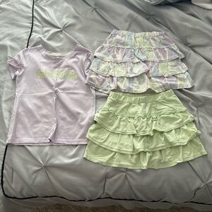 Pastel Ruffle Skirts and T-Shirt Set